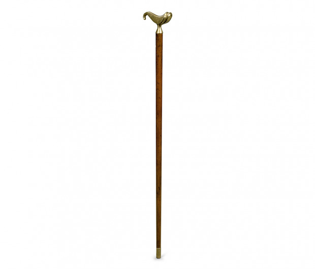 Mahogany Walking Stick with Brass Derby Topper