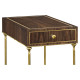 Rectangular Dark Santos & Brass End Table