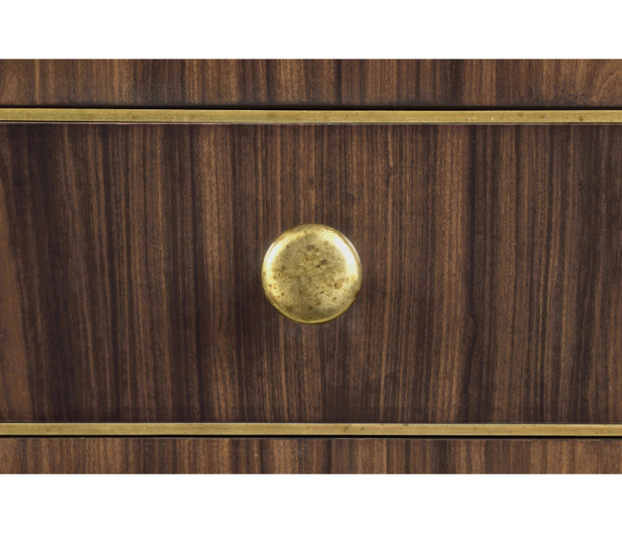 Rectangular Dark Santos & Brass End Table Rectangular Dark Santos & Brass End Table