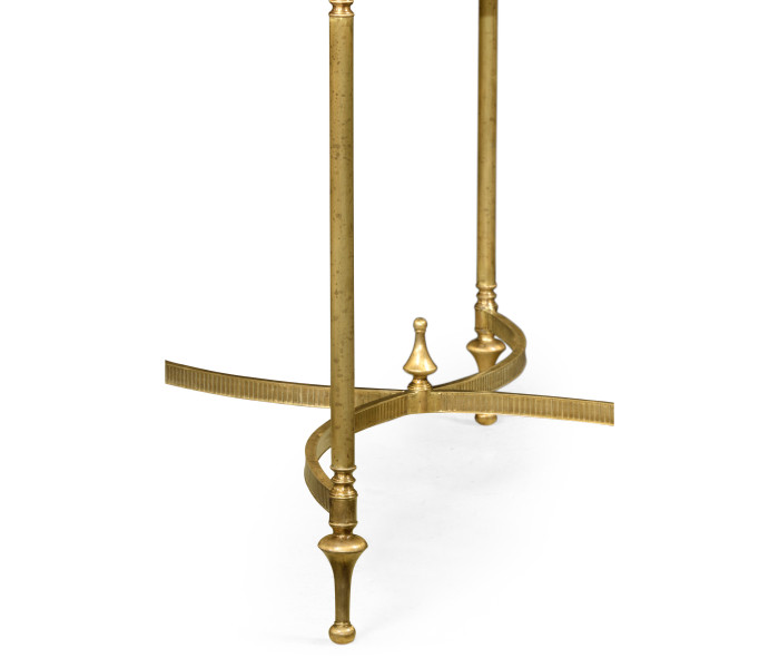 Rectangular Dark Santos & Brass End Table