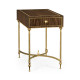 Rectangular Dark Santos & Brass End Table