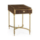 Rectangular Dark Santos & Brass End Table