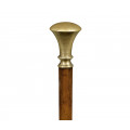 Mahogany Walking Stick with Brass Pommel Topper