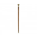 Mahogany Walking Stick with Brass Pommel Topper