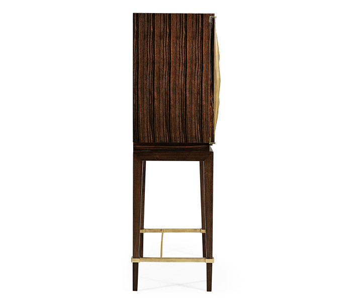 Ebony & Ribbed Antique Satin Brass Drinks Cabinet