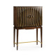 Ebony & Ribbed Antique Satin Brass Drinks Cabinet