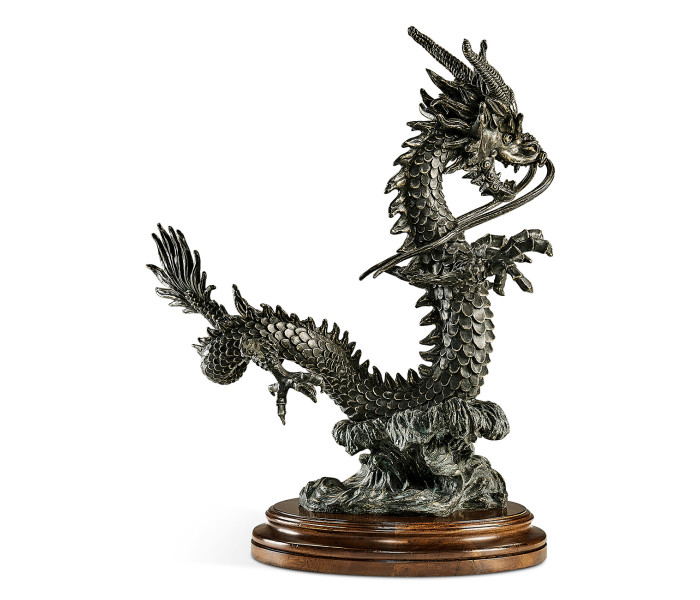 Dark Bronze Dragon Statue