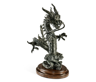 Dark Bronze Dragon Statue