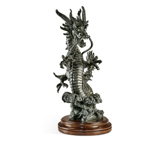 Dark Bronze Dragon Statue