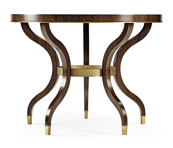 Round Dark Santos & Brass Centre Table