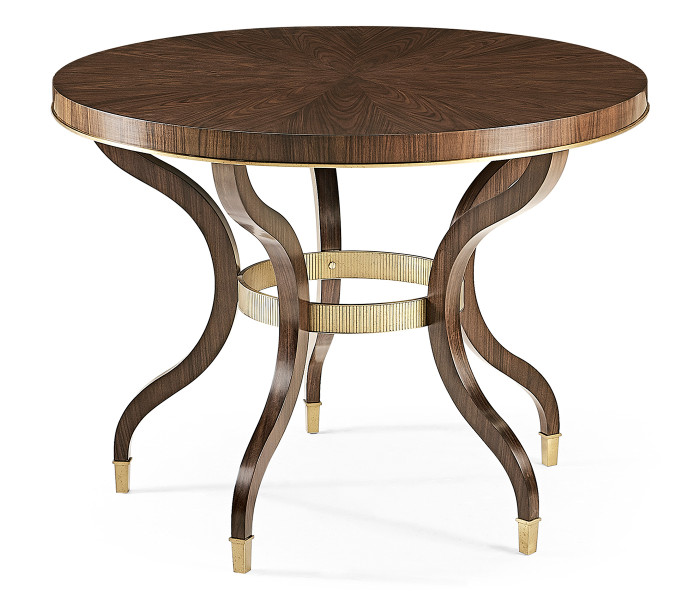 Round Dark Santos & Brass Centre Table