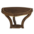 Triangular Dark Santos & Brass Side Table