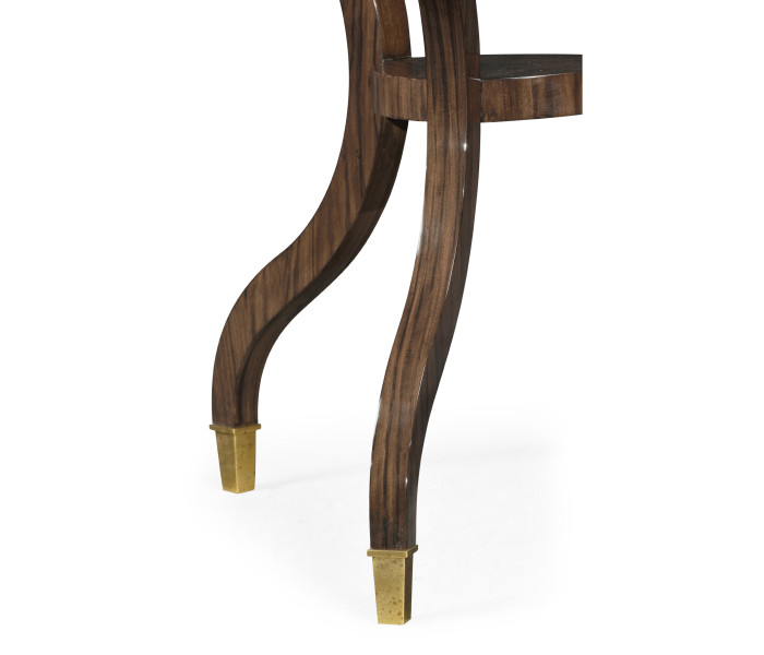 Triangular Dark Santos & Brass Side Table Triangular Dark Santos & Brass Side Table