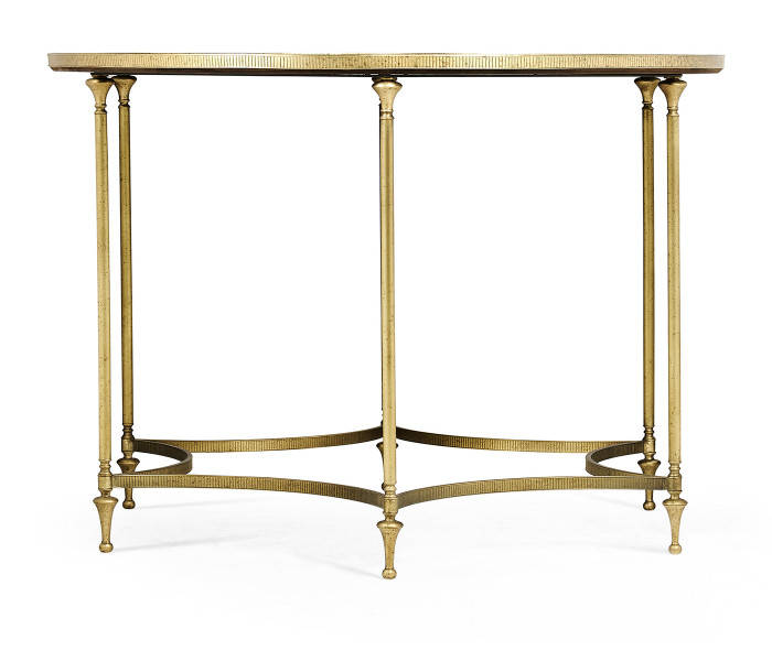 Round Dark Santos & Brass Centre Table with Six Leg Base Round Dark Santos & Brass Centre Table with Six Leg Base