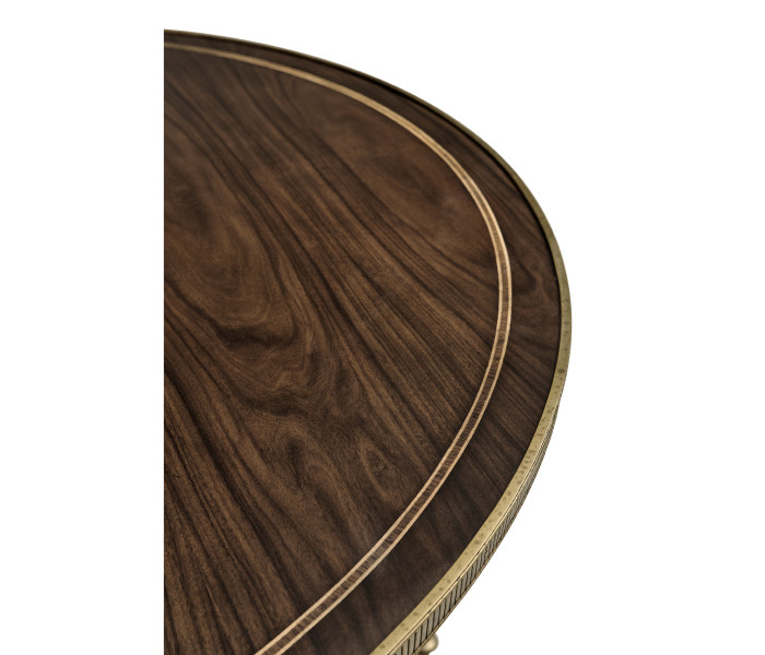 Round Dark Santos & Brass Centre Table with Six Leg Base Round Dark Santos & Brass Centre Table with Six Leg Base