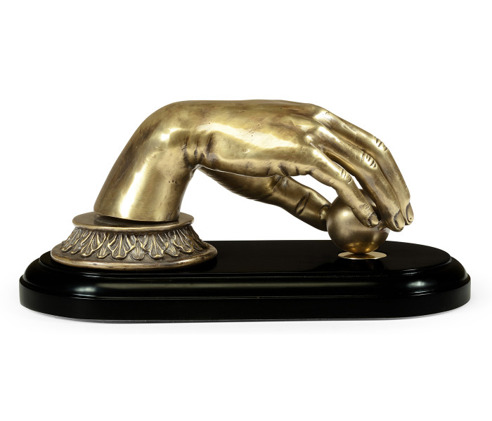 Antique Brass Hand Paperweight