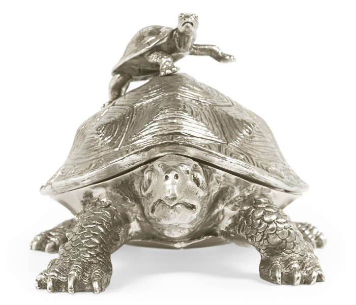 White Stainless Steel Turtle Container