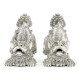 White Stainless Steel Foo Dog Bookends