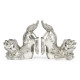 White Stainless Steel Foo Dog Bookends