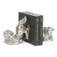 White Stainless Steel Foo Dog Bookends