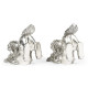 White Stainless Steel Foo Dog Bookends