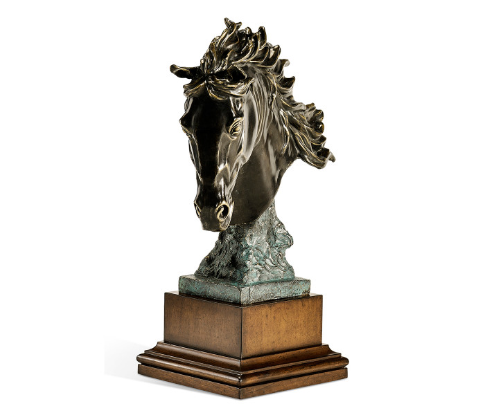 Antique Dark Bronze Stallion Horse Head Antique Dark Bronze Stallion Horse Head