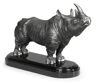 Antique Stainless Steel Rhino