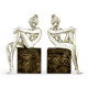 Set of White Brass Nude Girl Bookends