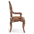 Sheraton Style Burl Walnut Oval Back Arm Chair