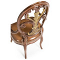 Sheraton Style Burl Walnut Oval Back Arm Chair