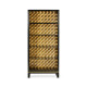 Black Bookcase with Interior Geometric Pattern