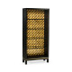 Black Bookcase with Interior Geometric Pattern