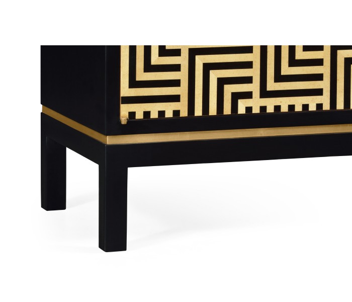 Black Storage Cabinet with Patterned Front Black Storage Cabinet with Patterned Front