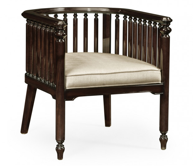 Slat Sided Occasional Chair, Upholstered in MAZO