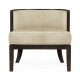 Occasional Tub Chair with Rattan Matte Back, Upholstered in MAZO