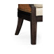 Rouded Rattan Back Dining Chair, Upholstered in MAZO