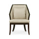 Curved Sonokelling & Rattan Occasional Chair, Upholstered in MAZO