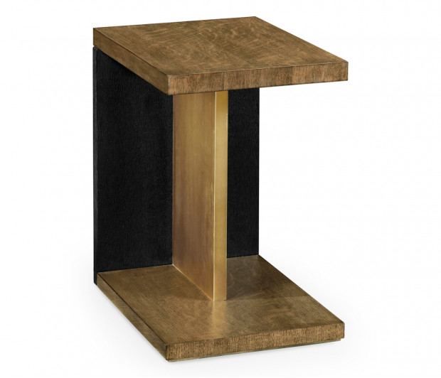 Rectangular Cut-Out Oak End Table