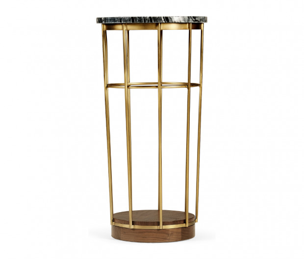 Brass & Marble Round Side Table