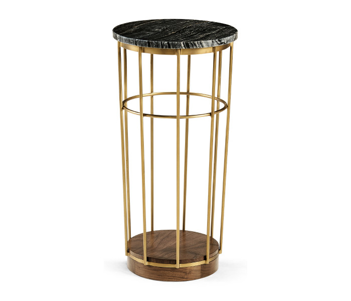 Brass & Marble Round Side Table