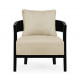 Smoky Black Tub Chair with Back Pillow, Upholstered in MAZO
