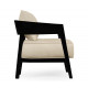 Smoky Black Tub Chair with Back Pillow, Upholstered in MAZO