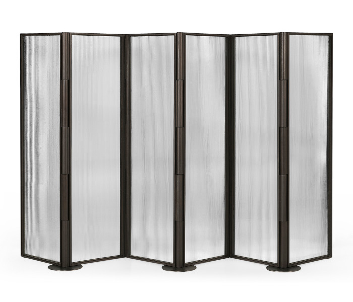 Dark Brown Ash & Grooved Glass Screen