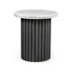 Round Charcoal Grey & Faux Calacatta Oro Marble Side Table Round Charcoal Grey & Faux Calacatta Oro Marble Side Table