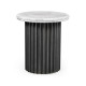 Round Charcoal Grey & Faux Calacatta Oro Marble Side Table