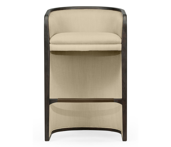Dark Brown Ash Bar Stool, Upholstered in MAZO