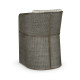 Grey & Dark Grey Rattan Tub Counter Stool, Upholstered in Standard Outdoor Fabric