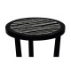 Small Black Gloss Side Table with Marble Top