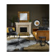 Small Black Gloss Side Table with Marble Top Small Black Gloss Side Table with Marble Top