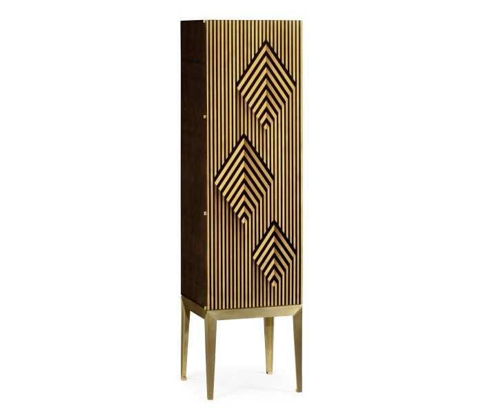 Op Art Diamond Bright Satinwood Left Drinks Cabinet Op Art Diamond Bright Satinwood Left Drinks Cabinet